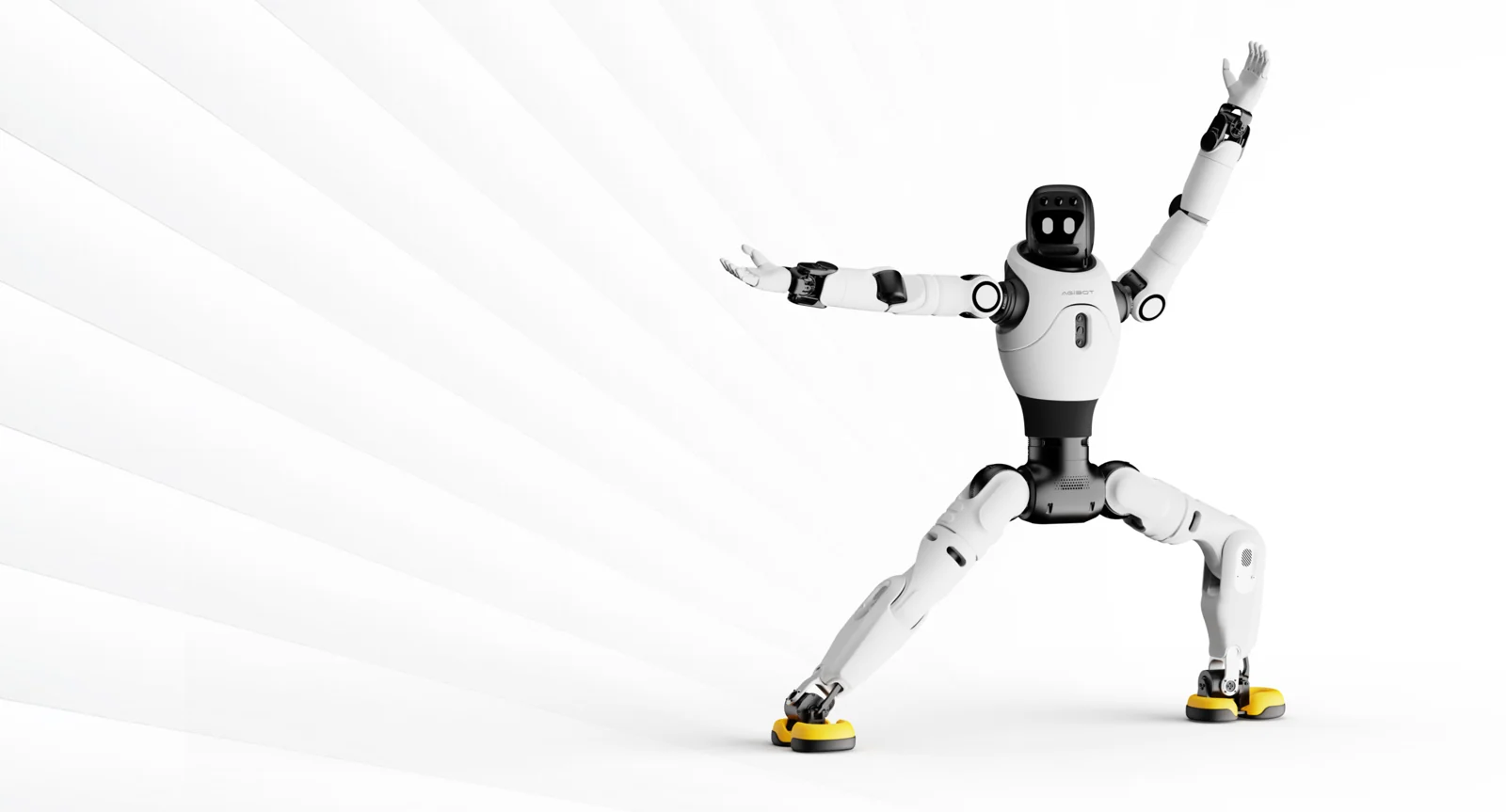 AGIBOT X2 Ultra avec un bras levé, visuel constructeur