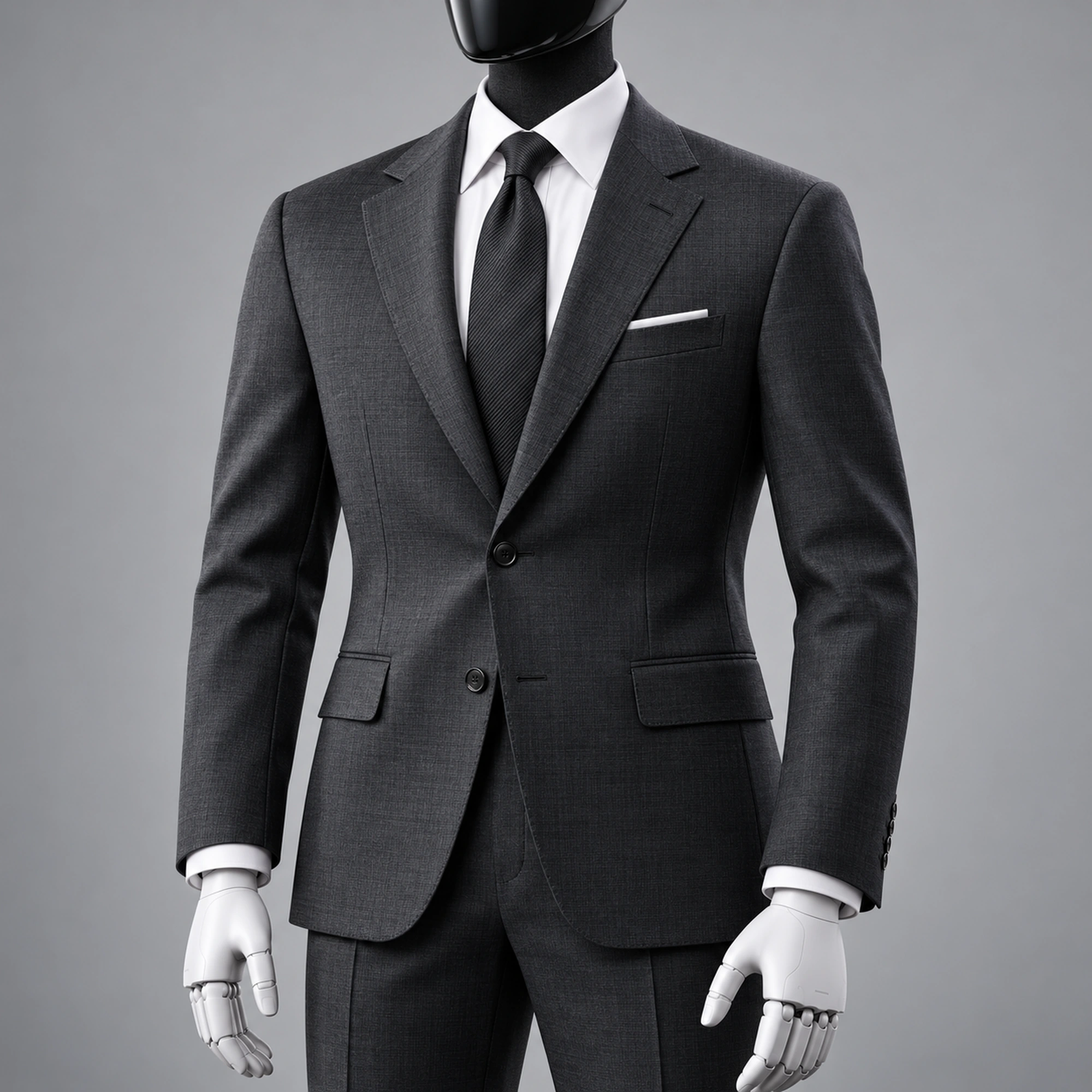 Illustration d’une tenue de costume gris pour un robot A3