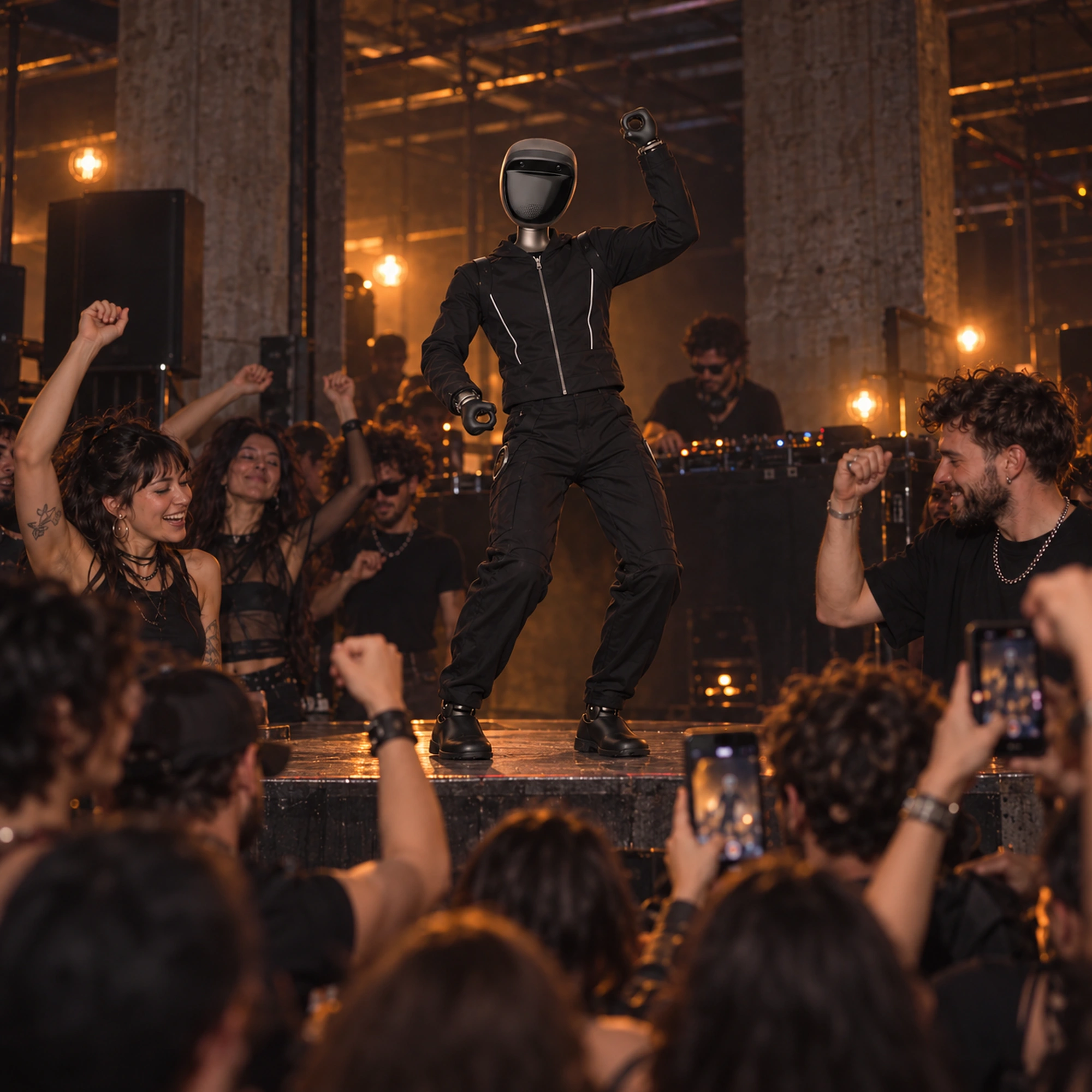 Illustration de MOOVE dansant sur scène dans un club